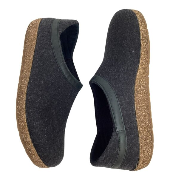 Haflinger Grizzly Torben Mens 11Wool Slip On Clogs Closed Heel Dark Gray - Picture 3 of 11